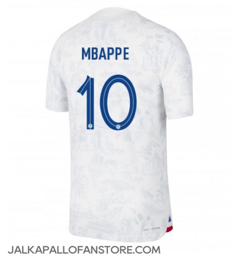 Ranska Kylian Mbappe #10 Vieraspaita MM-kisat 2022 Lyhythihainen